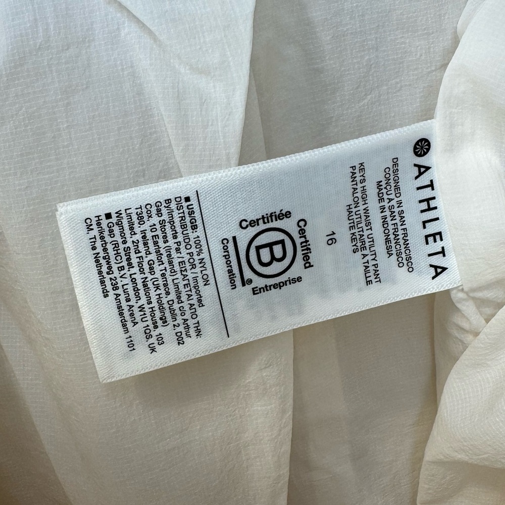 NWOT Athleta + Alicia Keys “Keys High Waist Utility Pant” White/Cream - Picture 13 of 14